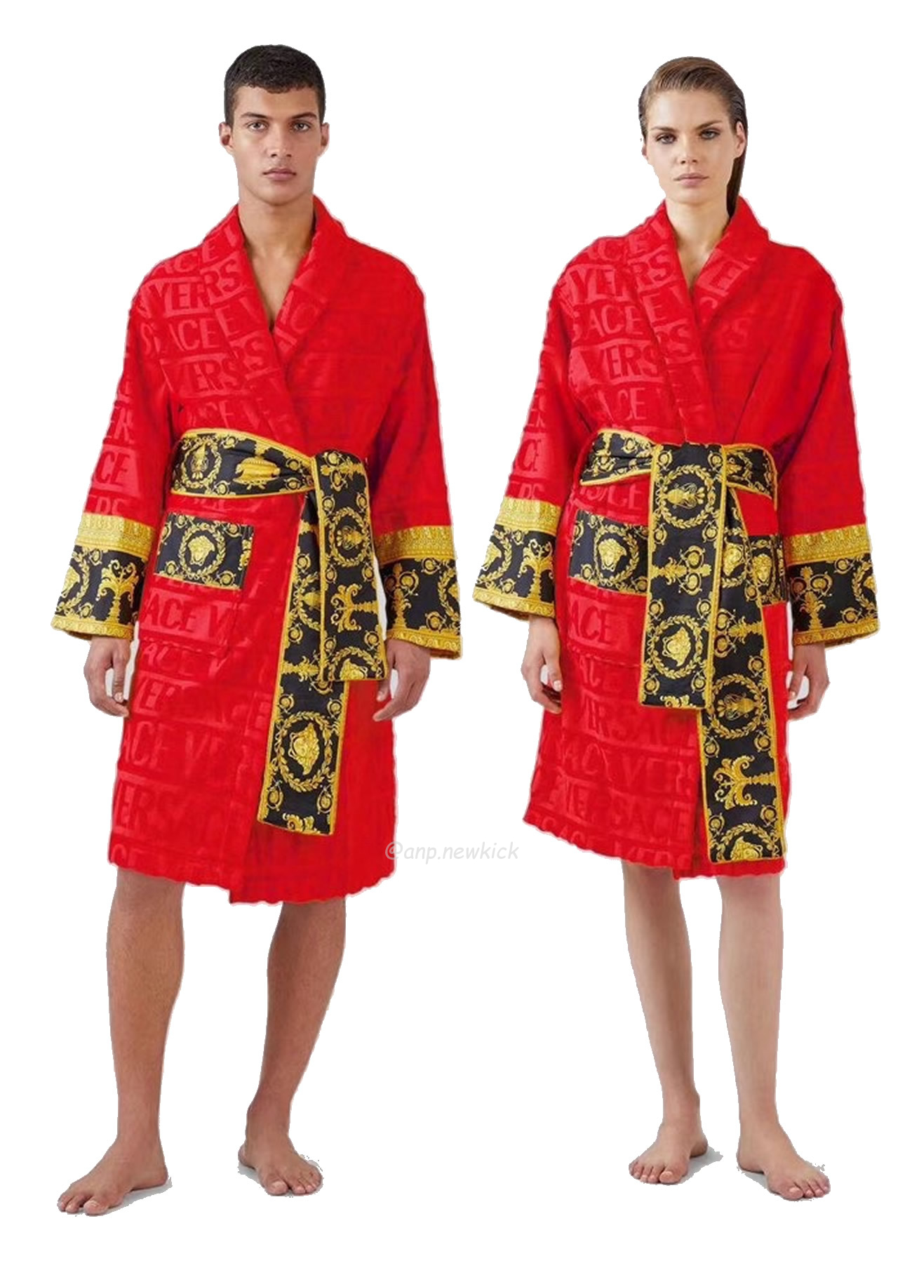 Versace Baroque Logo Jacquard Cotton Bathrobe (8) - newkick.org